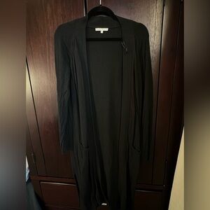 Willow & Clay Womens Open Front Long Sleeve Cardigan Sweater Black Medium